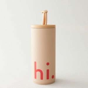 Design Letters Παγούρι - Ποτήρι Tritan Με Καλαμάκι 500ml Beige Hi 30101030BEIGEHI - Image 3