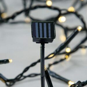 Fos Me Σειρά 100 LED Θερμό Λευκό Ηλιακού Συλλέκτη Με 8 Προγράμματα 10m IP44 Πράσινο Καλώδιο 47-00001