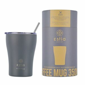 Estia Θερμός Coffee Mug Save The Aegean 350ml Fjord Grey 01-12441