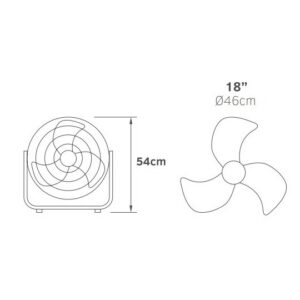 Lineme Ανεμιστήρας Δαπέδου Φ45cm 100W Μαύρος 02-00138-2 - Image 2