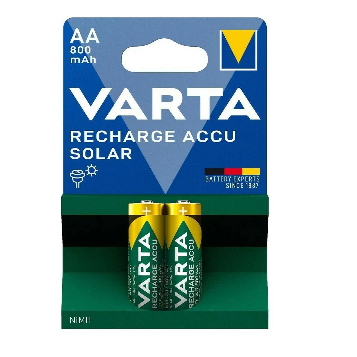 17377489 Varta Μπαταρία Επαναφορτιζόμενη Accu Solar 1.2V AA 800mAh 2Tμx 56736 - Image 1