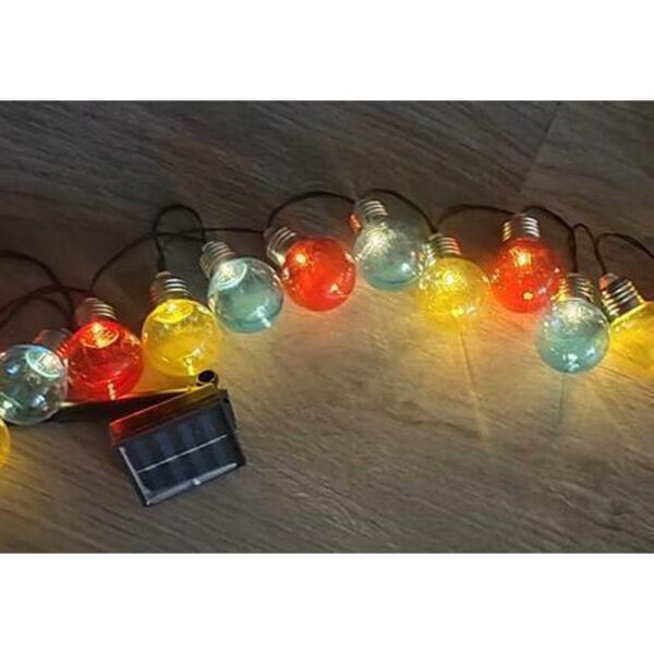 Fos Me Σειρά Με 30 Χρωματιστά Μπαλάκια Φ5cm LED 3m Με Πρόγραμματα IP44 Ηλιακού Συλλέκτη 47-00003 - Image 3