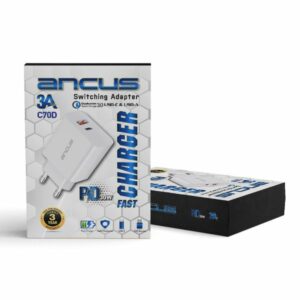 Ancus Φορτιστής Ταξιδίου Dual Fast Charge USB-A Και USB-C QC3.0 PD30W Λευκό C70D - Image 2