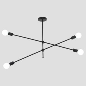 Eurolamp Φωτιστικό Κρεμαστό Τετράφωτο Arte Illumina 4xΕ27 100x55cm Μαύρο 144-23001
