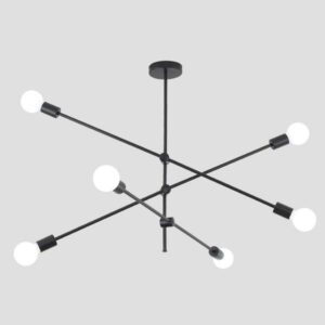 Eurolamp Φωτιστικό Κρεμαστό Τετράφωτο Arte Illumina 6xΕ27 95.5x95cm Μαύρο 144-23004