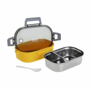 Ecolife Φαγητοδοχείο 900ml Με Χώρισμα Yellow 33-BO-9066 - Image 4