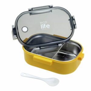 Ecolife Φαγητοδοχείο 900ml Με Χώρισμα Yellow 33-BO-9066 - Image 2
