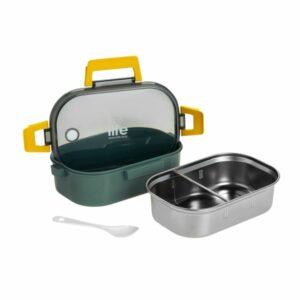 Ecolife Φαγητοδοχείο 900ml Με Χώρισμα Forest Green 33-BO-9067 - Image 5