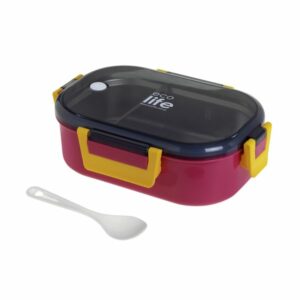 Ecolife Φαγητοδοχείο 900ml Με Χώρισμα Deep Rose 33-BO-9068
