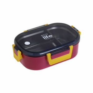 Ecolife Φαγητοδοχείο 900ml Με Χώρισμα Deep Rose 33-BO-9068 - Image 3