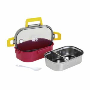 Ecolife Φαγητοδοχείο 900ml Με Χώρισμα Deep Rose 33-BO-9068 - Image 5
