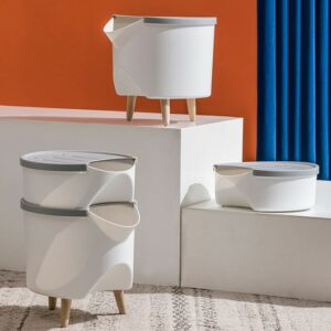 Lalos Κάδος Δύο Επιπέδων Smart Πλαστικό 29x23x37cm Λευκό-Γκρι 6657 - Image 2