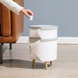 Lalos Κάδος Δύο Επιπέδων Smart Πλαστικό 29x23x37cm Λευκό-Γκρι 6657 - Image 3