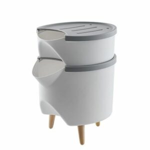 Lalos Κάδος Δύο Επιπέδων Smart Πλαστικό 29x23x37cm Λευκό-Γκρι 6657