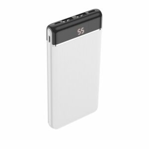 Hoco Power Bank 10000mAh Με 2 Εξόδους USB-A Και 1 USB-C Οθόνη Ένδειξης Λευκό J59A - Image 2