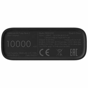 Xiaomi Mi Power Bank 3 Ultra Compact 10000mAh Με Two-Way Fast Charging 2 Εξόδους USB-A Και 1 USB-C Μαύρο PB1022ZM - Image 5