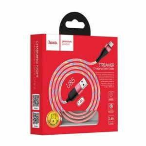 Hoco Καλώδιο Σύνδεσης 1m Charming Night USB Σε Micro USB 2.4A Φωτιζόμενο Ροζ U85 - Image 3