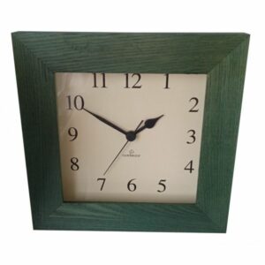 Etoile Ρολόι Τοίχου Ξύλινο Cloverleaf 24x24x4cm Πράσινο Με Νερά SQQ-000A