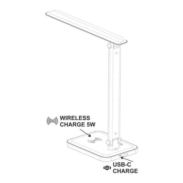 Adeleq Φωτιστικό Γραφείου - Πορτατίφ LED 6W 230V/5VDC CCT 3000K-4000K-5000K Λευκό 0-310 - Image 3