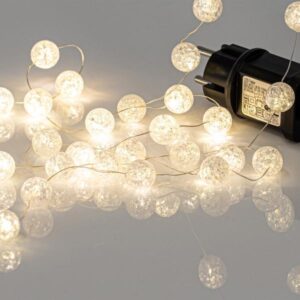 Eurolamp Σειρά 100 Mini LED Θερμό Με Ακρυλικές Μπάλες Φ2cm 4.95m IP44 Ασημί Καλώδιο 600-11927 - Image 2