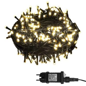 XMASfest Σειρά 100 LED 5mm Ενδιάμεσο Λευκό 8 Προγράμματα 4.95m Ωφέλιμο Ip44 Πράσινο Καλώδιο 93-1001