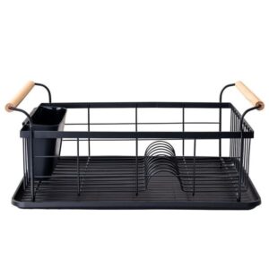 Estia Πιατοθήκη Bamboo Essentials Μεταλλική Με Λαβές 44x32x20cm Μαύρη 01-12885