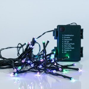 Eurolamp Σειρά 48 LED Opal Χρωματιστό 3.52m Πράσινο Καλώδιο Με Προγράμματα - Μνήμη Και Timer ΙΡ44 Μπαταρίας 600-11222