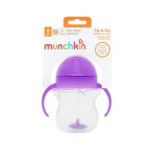 Munchkin Παιδικό Ποτήρι Με Λαβές Και Καλαμάκι Tip N Sip 207ml Μωβ 90143 - Image 2