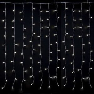 Vetur Κουρτίνα 240 LED Ενδιάμεσο - Soft Λευκό 3x1.8m Με 8 Προγράμματα Επεκτεινόμενη IP44 Διαφανές Καλώδιο 9780063
