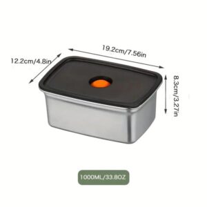 Yoko Design Φαγητοδοχείο Για Φούρνο Μικροκυμάτων Από Ανοξείδωτο Ατσάλι 1000ml 19.0x11.6x7.8cm YD2034 - Image 4