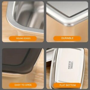 Yoko Design Φαγητοδοχείο Για Φούρνο Μικροκυμάτων Από Ανοξείδωτο Ατσάλι 1000ml 19.0x11.6x7.8cm YD2034 - Image 6