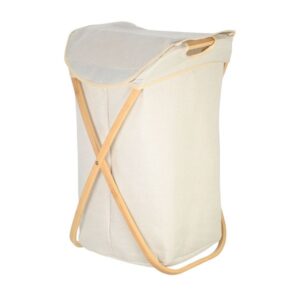 Estia Καλάθι Απλύτων Bamboo Essentials Πτυσσόμενο Με Θήκη 40x40x70cm Μπεζ 02-18627
