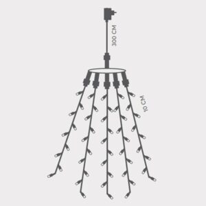 Eurolamp Χταπόδι 175 LED Ψυχρό Λευκό Y1.3m 5 Γραμμές ΙΡ44 Πράσινο Καλώδιο 600-11390 - Image 2