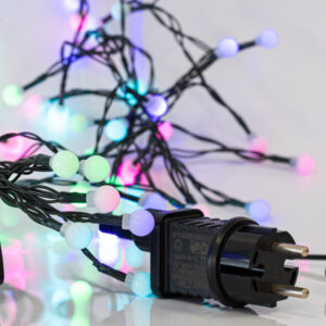 Eurolamp Σειρά 80 Μπαλίτσες Φ1εκ. Με RGB LED Εναλλαγής Χρωμάτων 7.9m IP44 Πράσινο Καλώδιο 600-11916 - Image 2
