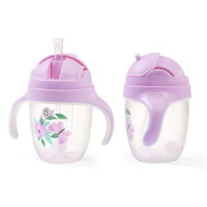 BabyOno Εκπαιδευτικό Ποτήρι Με Καλαμάκι 240ml Lilac BN1464/05