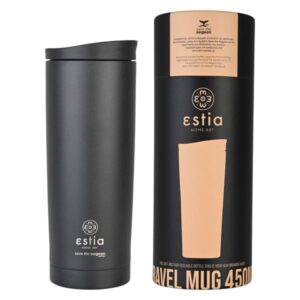Estia Θερμός - Ποτήρι Για Καφέ Travel Mug Save The Aegean 500ml Midnight Black 01-20316