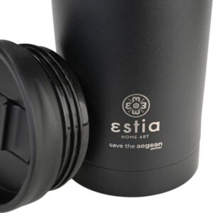 Estia Θερμός - Ποτήρι Για Καφέ Travel Mug Save The Aegean 500ml Midnight Black 01-20316 - Image 3