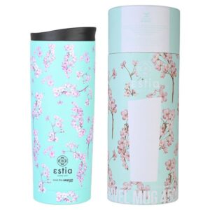 Estia Θερμός - Ποτήρι Για Καφέ Travel Mug Save The Aegean 500ml Blossom Green 01-20422