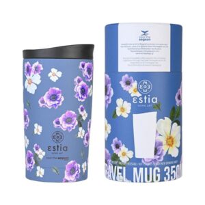 Estia Θερμός - Ποτήρι Για Καφέ Travel Mug Save The Aegean 350ml Garden Blue 01-20439