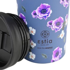 Estia Θερμός - Ποτήρι Για Καφέ Travel Mug Save The Aegean 350ml Garden Blue 01-20439 - Image 3