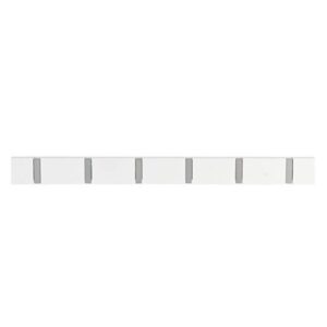 Estia Κρεμάστρα Τοίχου Ξύλινη 60x5.5x1.8cm 6 Θέσεων Με Αναδιπλούμενους Γάντζους Λευκή 02-18405 - Image 2