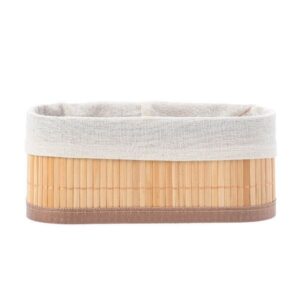 Estia Καλάθι Οργάνωσης Bamboo Essentials Με Εσωτερική Επένδυση 19.5x10cm Λευκό 02-19648