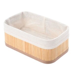 Estia Καλάθι Οργάνωσης Bamboo Essentials Με Εσωτερική Επένδυση 24.5x10cm Λευκό 02-19655 - Image 2