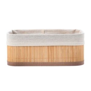 Estia Καλάθι Οργάνωσης Bamboo Essentials Με Εσωτερική Επένδυση 24.5x10cm Λευκό 02-19655