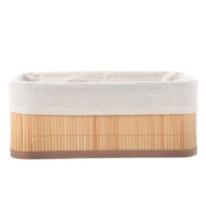Estia Καλάθι Οργάνωσης Bamboo Essentials Με Εσωτερική Επένδυση 30x20cm Λευκό 02-19662