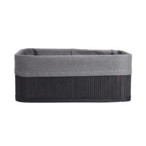 Estia Καλάθι Οργάνωσης Bamboo Essentials Με Εσωτερική Επένδυση 30x20cm Μαύρο 02-19693