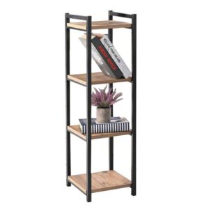 Pakoworld Βιβλιοθήκη - Στήλη Matteo 33x34x100εκ Μαύρο-Καρυδί 197-000137