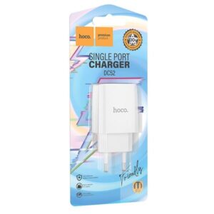 Hoco Φορτιστής Ταξιδίου DC52 Friendly Με USB-A 5V 1A Λευκό 01238 - Image 3