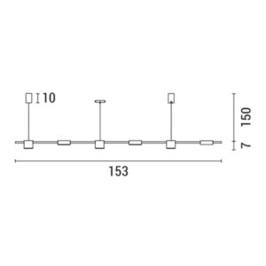 Eurolamp Φωτιστικό Κρεμαστό Εξάφωτο LED 36W 3000K 2700lm L153xY150xW10cm Λευκό 144-10013 - Image 3