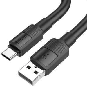 Hoco Καλώδιο Σύνδεσης Solid 1m USB Σε USB-C Fast Charging 3A Υψηλής Αντοχής Μαύρο X84